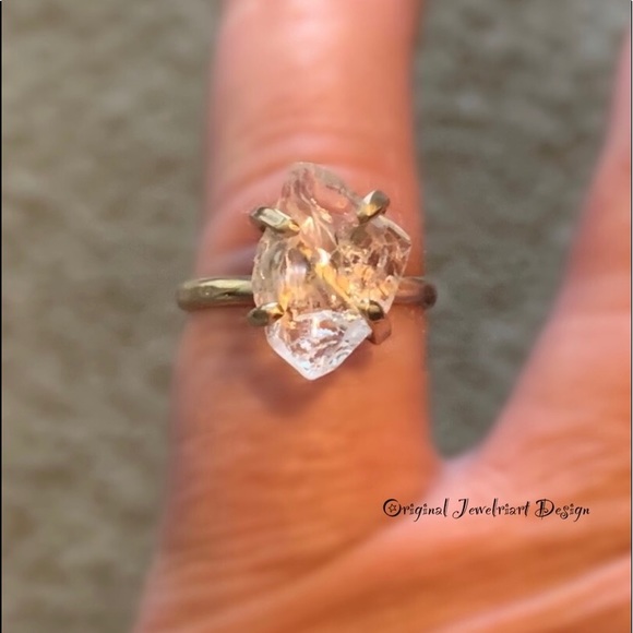 Raw 14k Goldfill Herkimer Diamond Ring - Picture 8 of 8